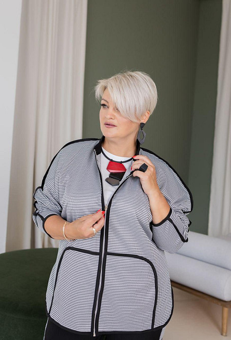 Жіночий стильний костюм двійка з принтом трикотажний креп+ костюмка Одеса - фото 4