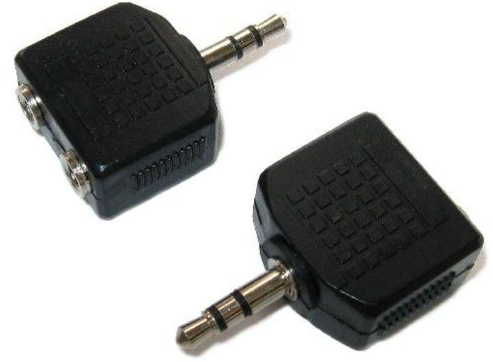 Перехідник штекер 3,5 стерео - 2 гнізда 3,5 стерео, корпус пластик Полтава - фото 1