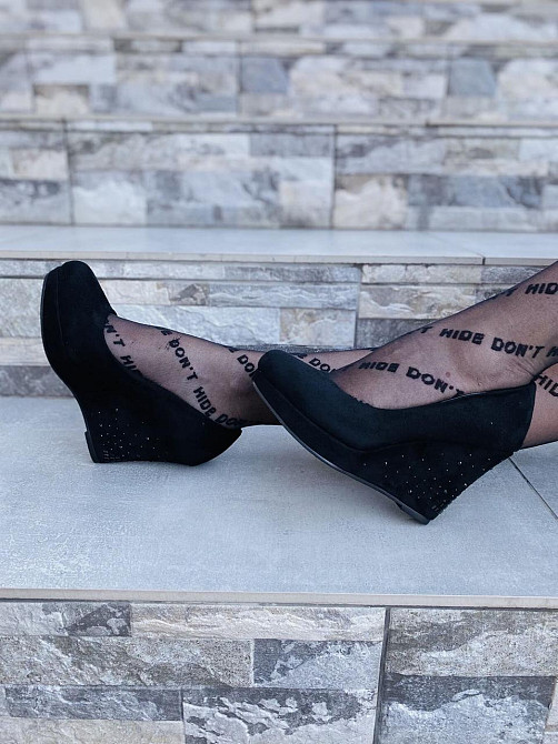 Туфлі жіночі LENA MELIANI чорні еко-замша танкетка 9см (M619-D2302) 35р.36р.37р. Коломия - фото 9