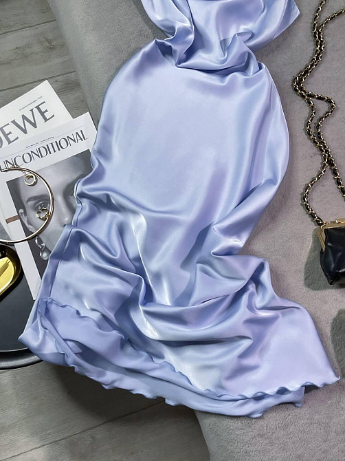 Женское романтическое элегантное платье шелк Голубой, 42/44 Одесса - изображение 6