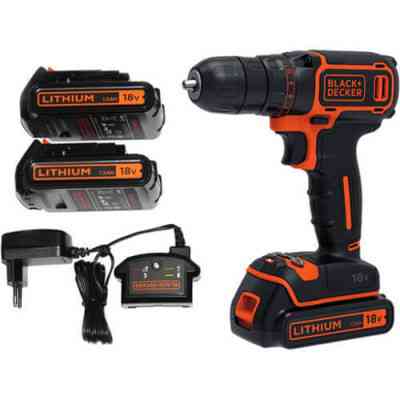 Шуруповерт Black&amp;Decker 18 В, 1.5Ah, 40 Нм, 360-1400 об/хв, кейс (BDCDD186KB) Вінниця