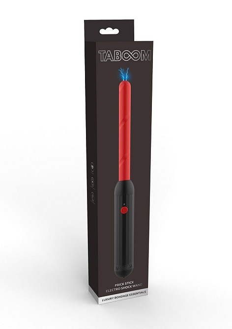 Електростимулятор Стік Taboom Prick Stick Electro Shock Wand червоно-чорний, 34 см Sex Aura Київ - фото 4