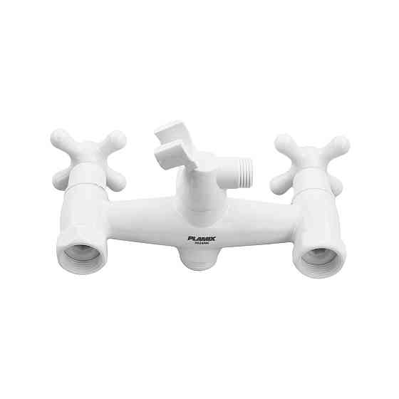 Смеситель для ванны Plamix Pablo -140 EURO SET White (со шлангом и лейкой) (PM0670) Киев