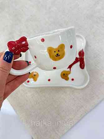 Чашка з блюдцем кераміка Olens "Банти та мішки" 220 мл 8030-439 Київ