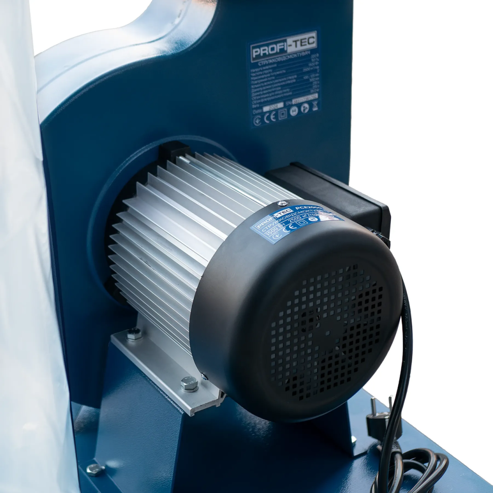 Потужний стружковідсмоктувач PROFI-TEC TURBODust PCE2000 : 1500 Вт, 215 л мішок для стружки (007004) Київ - фото 8