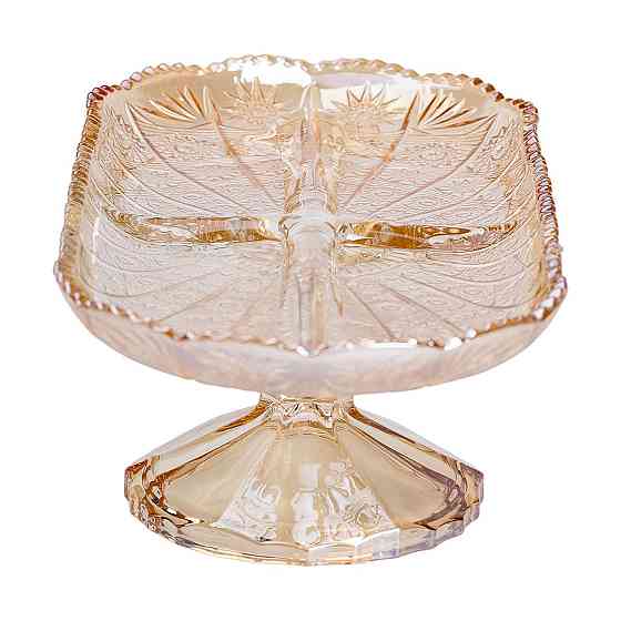 Фруктовниця скляна на ніжці 33.5х15х10.5 см овальна ваза для фруктів HP-YH-84 Київ