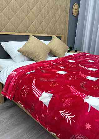 Плед-покривало Decorator WellSoft 150х210 см з різдвяним принтом Червоний (87-180) Київ