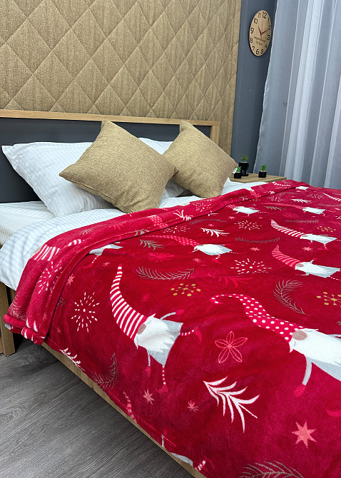 Плед-покривало Decorator WellSoft 150х210 см з різдвяним принтом Червоний (87-180) Київ - фото 6