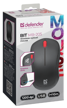 Миша Defender Bit MB-205 Wireless BLACK (52205) (6918402) Київ
