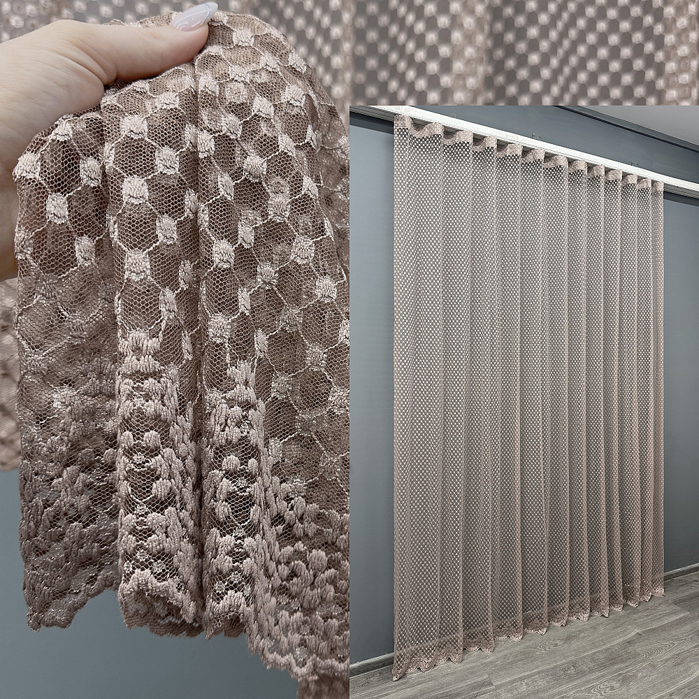 Тюль VR-Textil 1879т Гипюр Какао 300х270 см (42-0835) Киев - изображение 1
