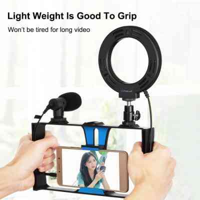 Набор блогера Puluz 4in1 (ring light, mount, phone holder, microphone) (PKT3025L) Винница