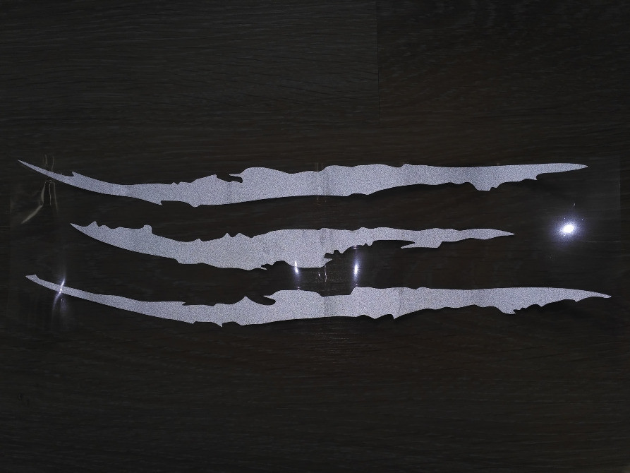 Наклейка на авто в виде Царапины Когтем Белая Свет Киев - изображение 8