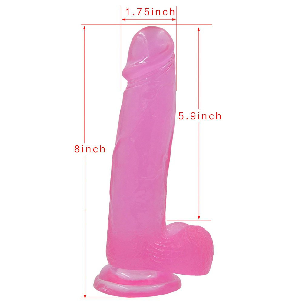 Фаллоимитатор с мошонкой - Jelly Studs Crystal Dildo Large 8