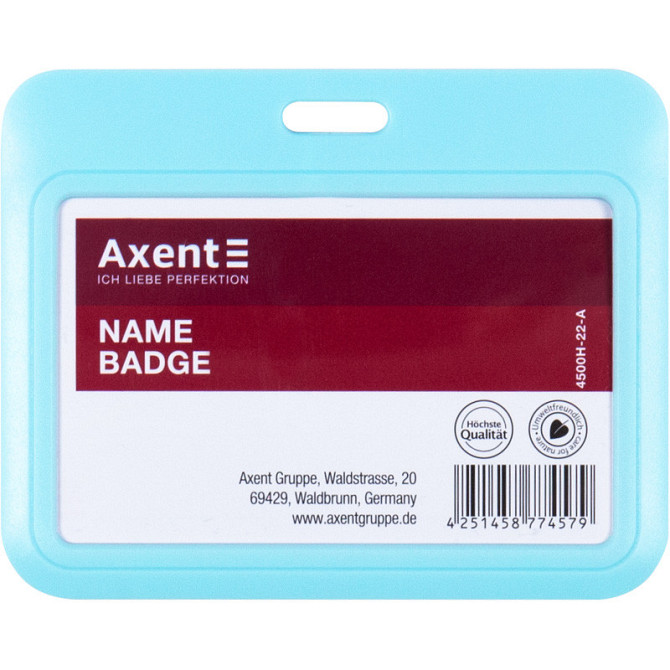 Бейдж-слайдер "Axent" горизонт., димчастий синій, 4500H-02-A (85*54мм), шт Київ - фото 1