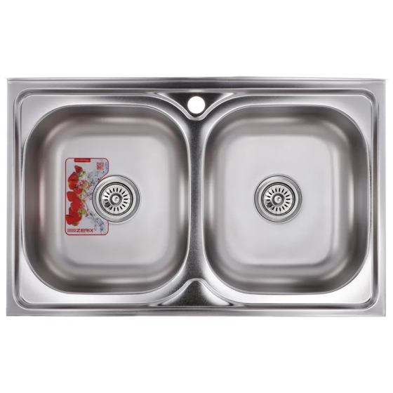 Кухонна мийка Zerix Z8050D-08-180E Satin модель ZM0569 Харків
