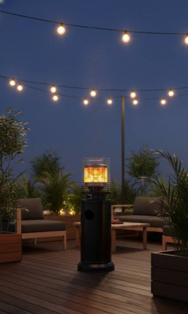 Вуличний газовий обігрівач Gordon 13 кВт з ефектом полум’я (Польща) Київ