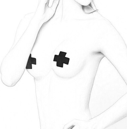 Наліпки на груди Хрест one size чорний Київ - фото 7