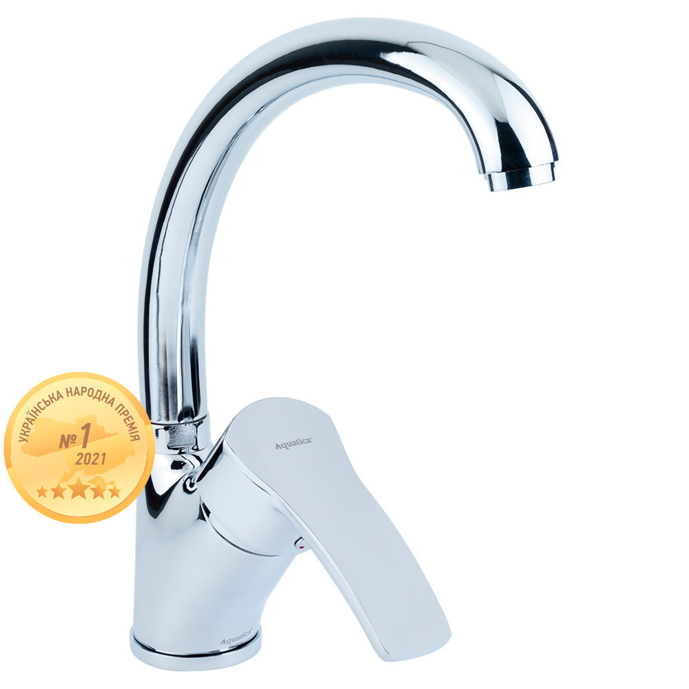 Смеситель ML Ø40 для кухни гусак ухо лат. шток на гайке AQUATICA ML-4B441C (9746100) Киев - изображение 1