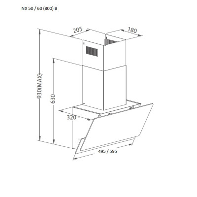 Вытяжка кухонная Pyramida NX 60 (800) B GWH Винница - изображение 8