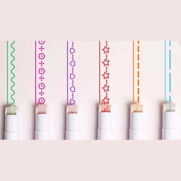 Маркеры фигурные для творчества скетчинга, двухсторонние маркеры четкие линии и роликовый штамп, 6 цветов Каменец-Подольский - изображение 3