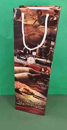 Пакет бумажный подарочный под бутылку  12/9/36(артBUT-11) (12 шт) Харьков