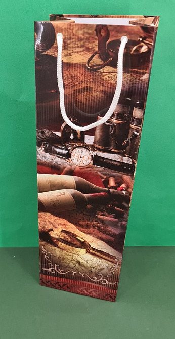 Пакет бумажный подарочный под бутылку  12/9/36(артBUT-11) (12 шт) Харьков - изображение 1