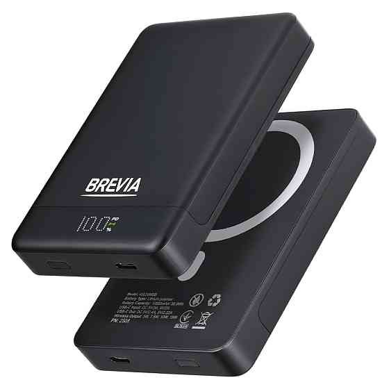 Повербанк (Power Bank) Brevia ePower 10000mAh MagSafe SuperSlim PD20W, Q15W LCD черный Львов