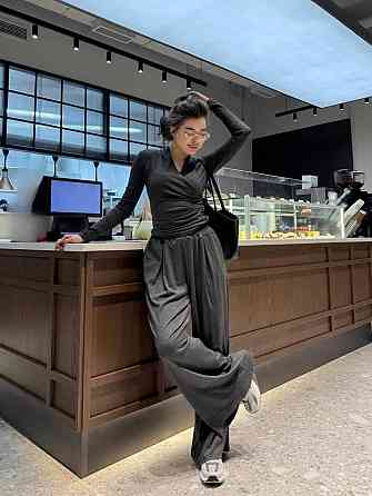 Женский стильный повседневный комплект двойка ангора Графит, 46/48 Одесса