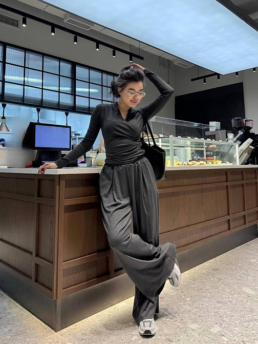 Женский стильный повседневный комплект двойка ангора Графит, 46/48 Одесса - изображение 2