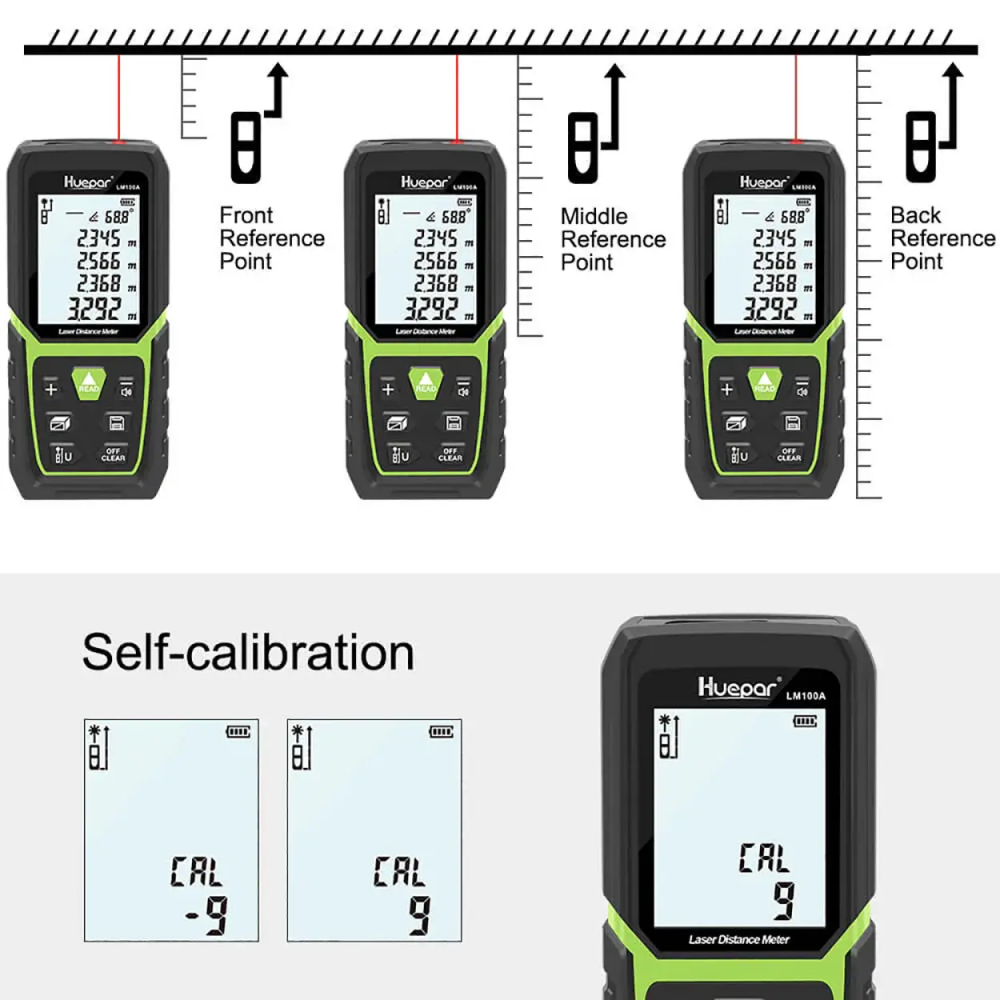 Далекомір-лазерна рулетка Huepar LM120A 120 м з акумулятором і електронним рівнем Вінниця - фото 3