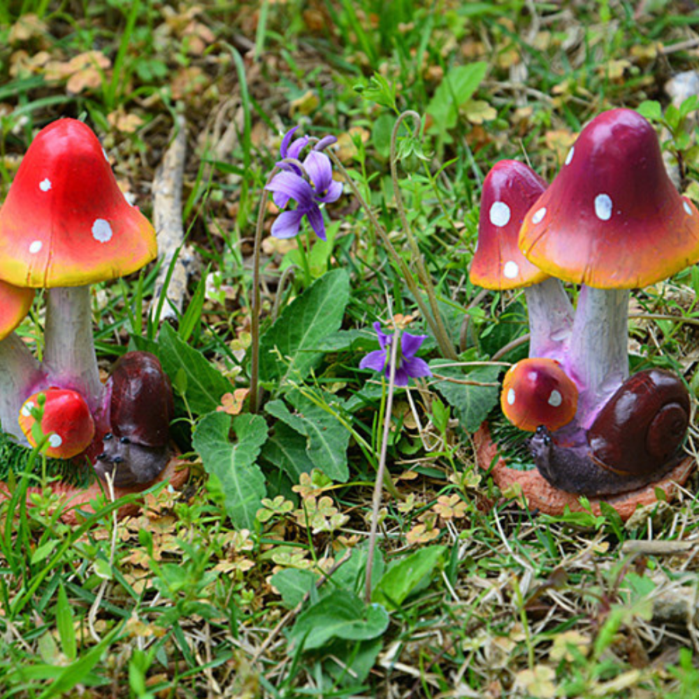 Садовая фигурка гриб с лягушкой из полистоуна 9 х 6 х 5 см Одесса - изображение 6