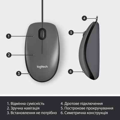 Мишка Logitech M100 USB Black (910-006652) Вінниця