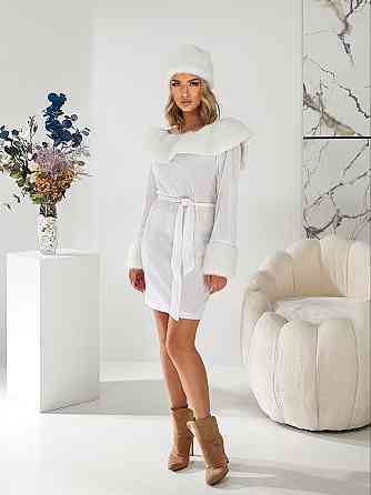 Женский набор снегурочки (платье+шапка+пояс) Білий Одеса