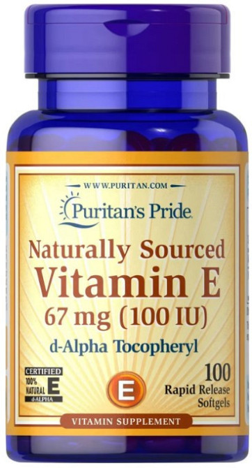 Витамин Е Puritan's Pride Natural Vitamin E 67 мг 100 капсул Киев - изображение 1