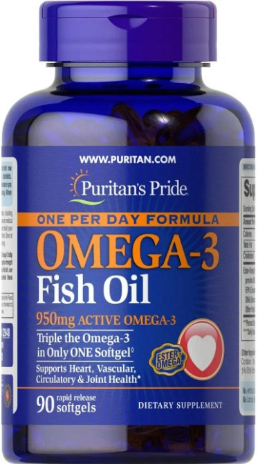 Омега-3  риб'ячий жир Puritan's PrideOmega-3 Fish Oil 1360 мг 90 капс Київ - фото 1