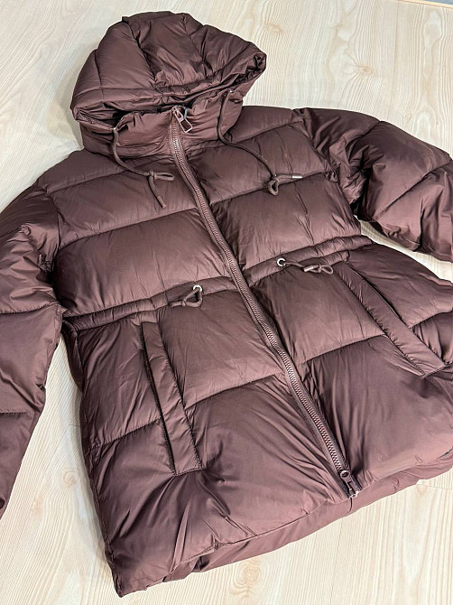 Куртка жіноча A-N 9020-1 подовжена з капюшоном і затяжкою талії коричнева, коричневий, 42 Київ - фото 5