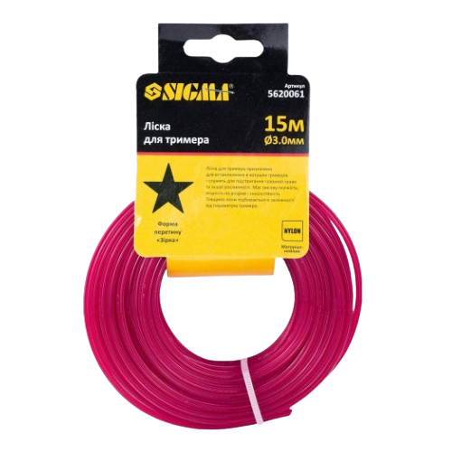 Ліска для тримера d3,0мм 15м зріз/зірка SIGMA Житомир - изображение 2