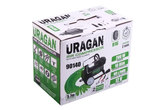 Компресор 200Вт/150psi/40л Uragan нажимах Вінниця