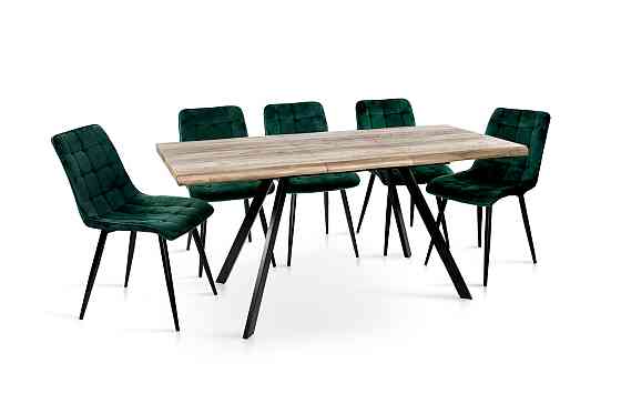 Стіл Метрополь (120+40*80), чорний/штучний шпонMDF Киев