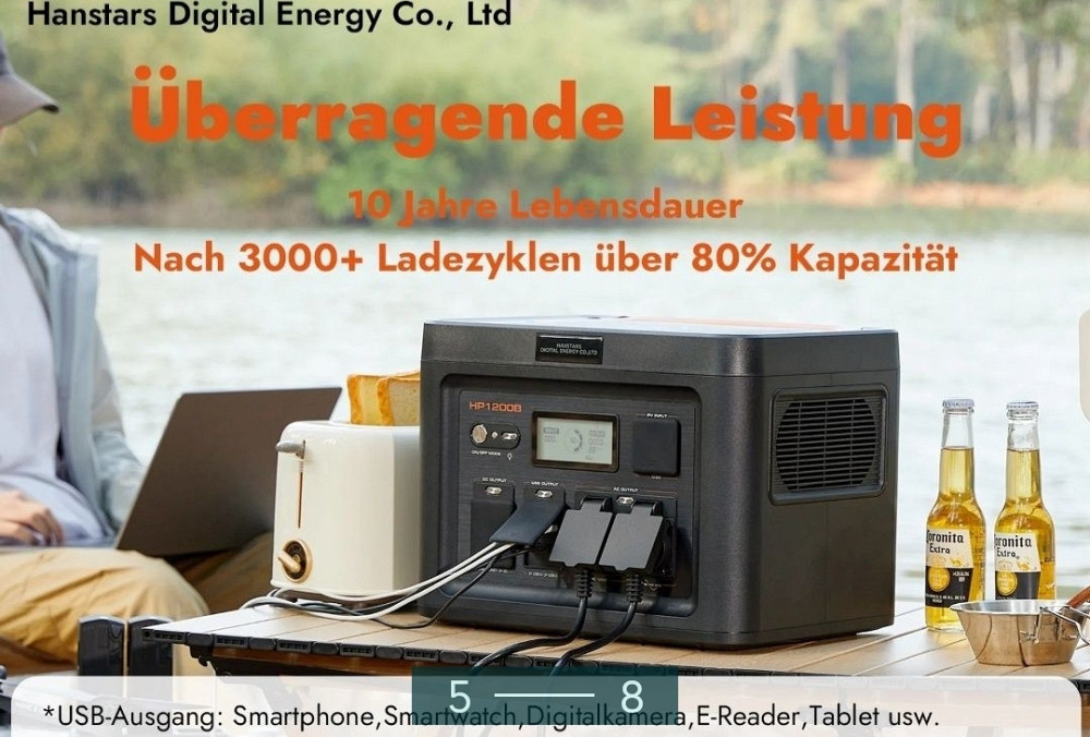 Портативна зарядна станція HANSTARS HP1200B. Нова. Киев - изображение 4