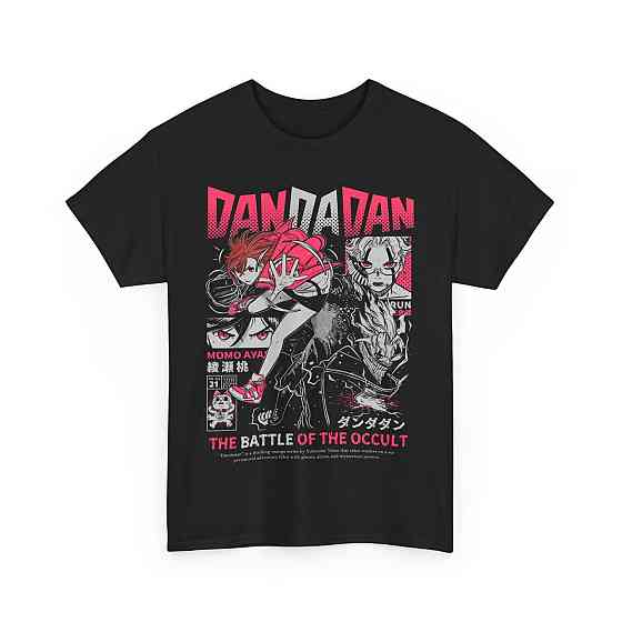 Футболка для хлопчика з аніме принтом Аніме Дандадан Окарун Джапанесе оверсайз (зріст від 165 до 180) Чорний AnimeJ0265m Дніпро