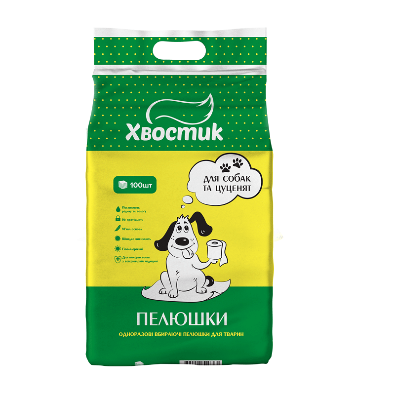 Пеленки Хвостик для собак и щенков, 60×90 см, 100 шт Киев - изображение 1