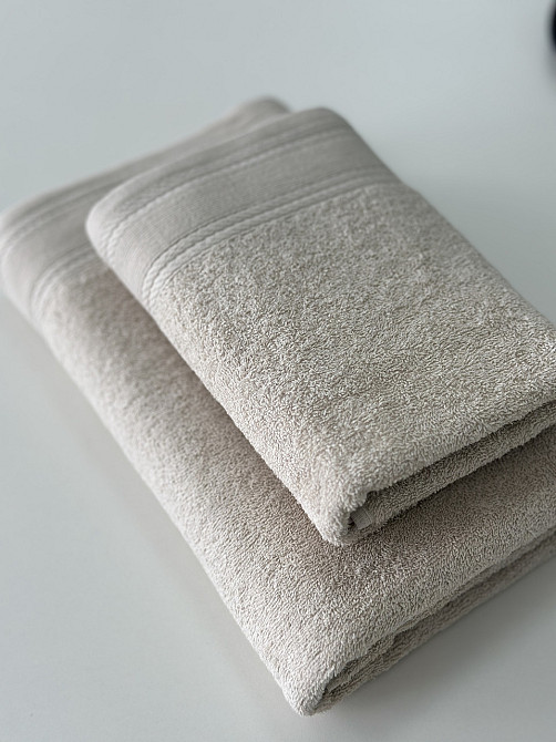 Комплект махрових рушників IDEAL TEXTILE Легкий бриз 50х90 + 70х140 см 450 г/м2 100% бавовна Бежевий Чернівці - фото 3
