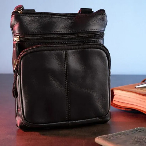 Мужская сумка из натуральной итальянской кожи флотар – 5 карманов, прочная фурнитура RW-38 Львов - изображение 10