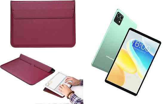 Чехол-конверт VitoCase для Teclast M50 Mini, с функцией подставки для планшета Черный Бордовый Киев