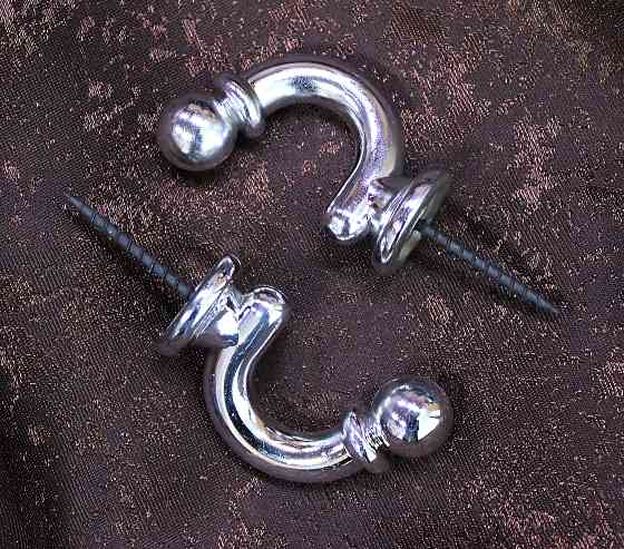 Гачки для підхватів (007кр) набір 2 шт Світло-сріблястий (83-010) Київ