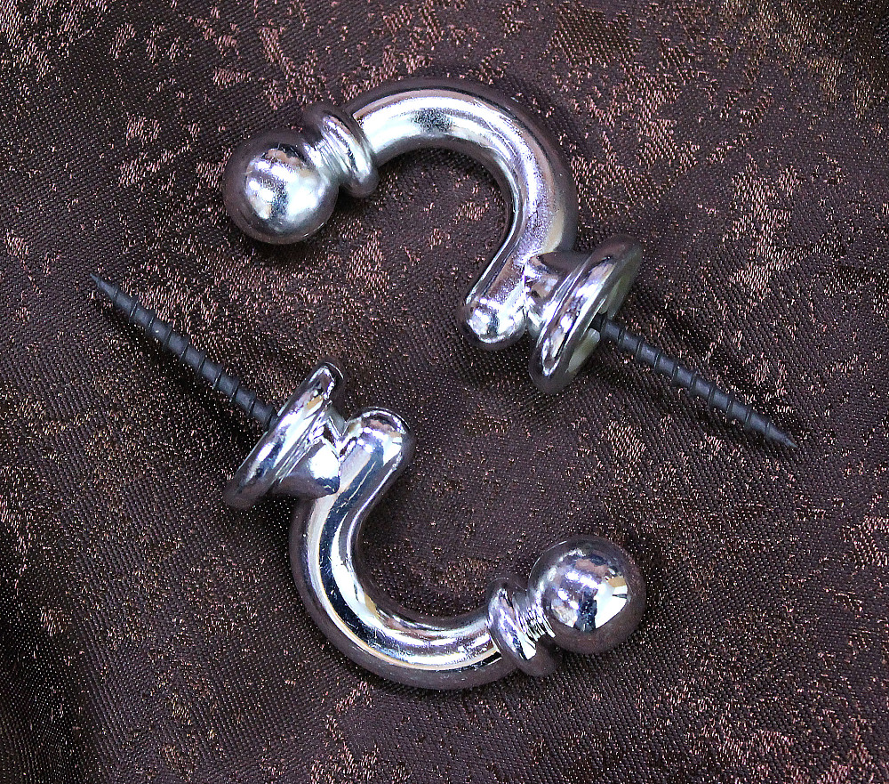 Гачки для підхватів (007кр) набір 2 шт Світло-сріблястий (83-010) Київ - фото 1