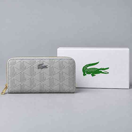 Мужской серый стильный кошелек Lacoste (В3) Киев