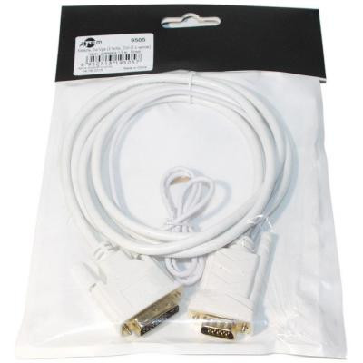Кабель мультимедийный DVI M to VGA M 1.0m 24+1pin white Atcom (9505) Винница - изображение 1