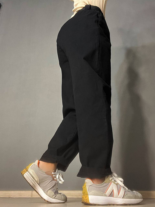 Брюки женские A-N 712 МОМ jeans широкие бананы облегченный тонкий коттон с ремнем черные, черный, M Киев - изображение 14